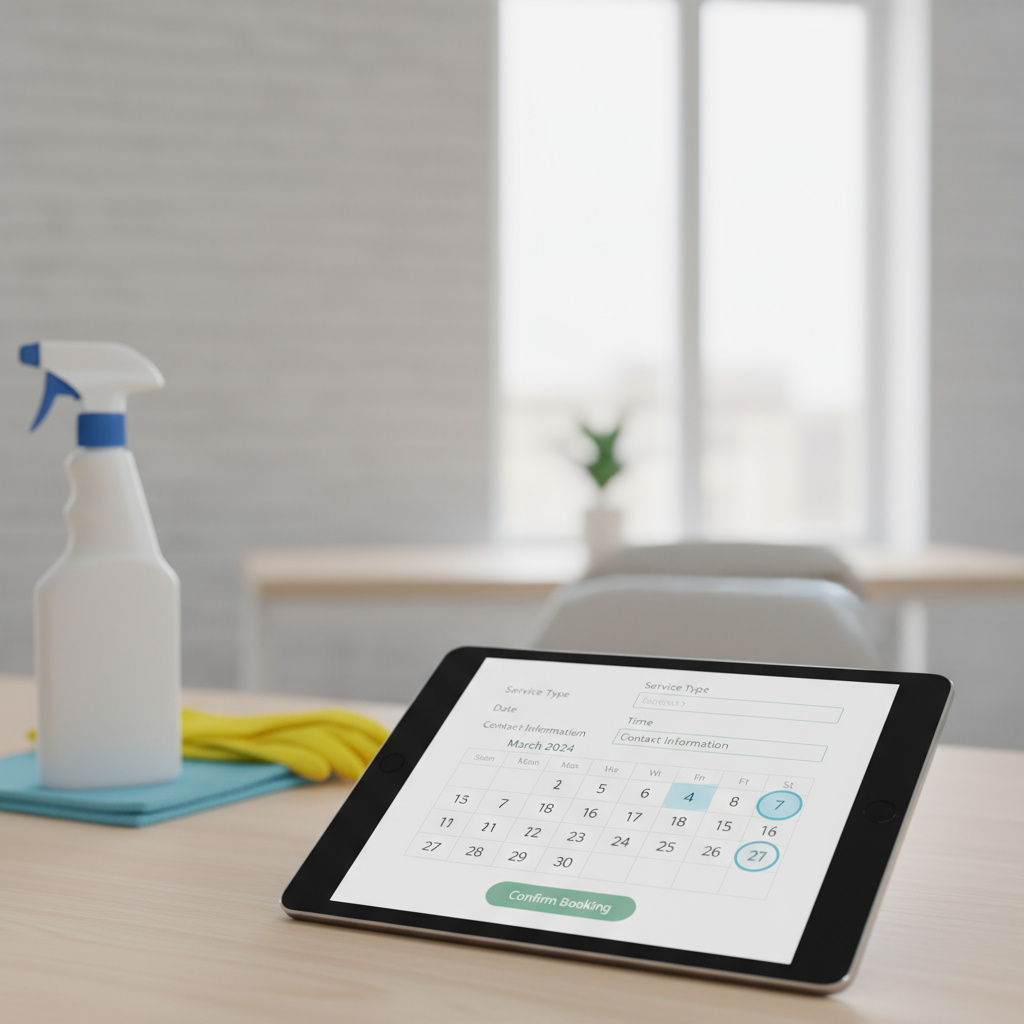 Tablet mit Buchungsformular